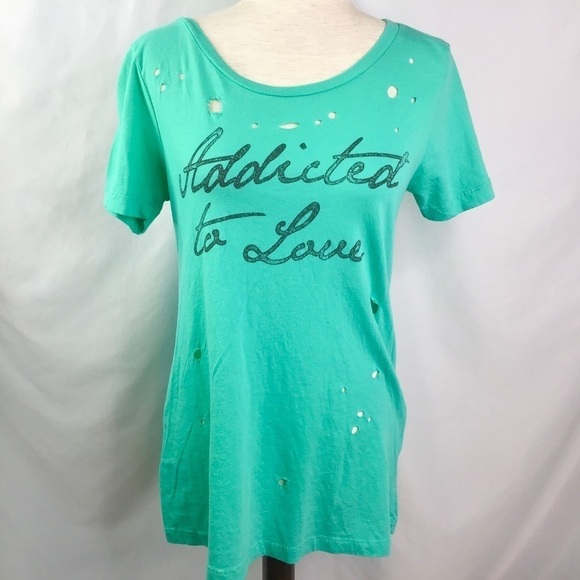 PacSun Shirt Size L Courtship & Suitors Shirt Graphic Addicted To Love Distress - Picture 3 of 14